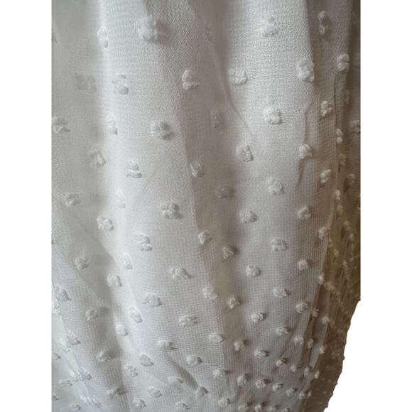 KIRUNDO  NWT Summer Off Shoulder Maxi Dresses Swiss Dot Short Sleeve medium - Picture 10 of 10